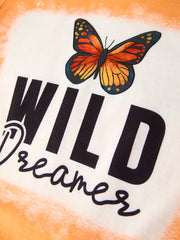 Butterfly Wild Letter Leopard Hooded Sweatshirt Trousers 6 Pieces Set