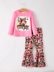 Farm Leopard Letter Hen Print Bleached Girls Set 6-Piece Set