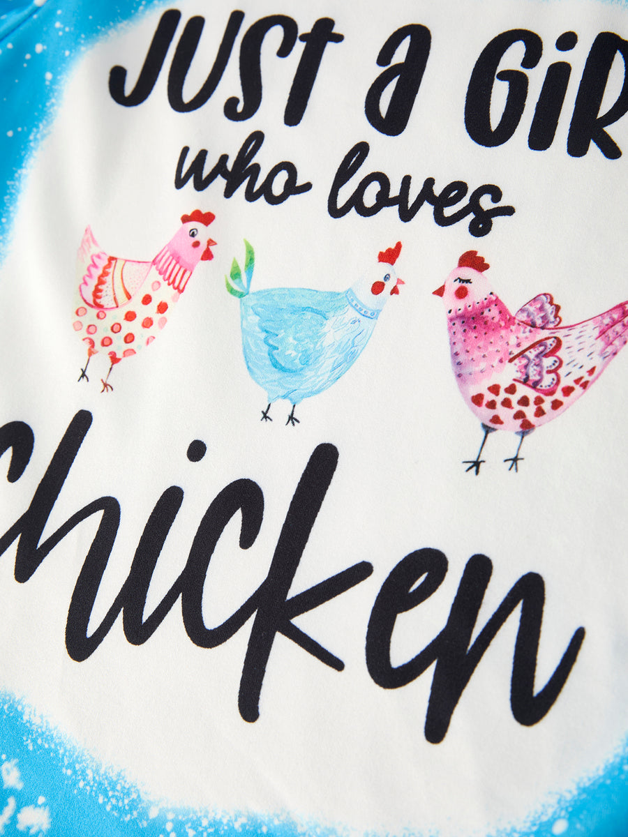 Farm Leopard Letter Hen Print Bleached Girls Set 6-Piece Set
