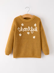 Fall Thanksgiving Brown Girls Pullover Sweater