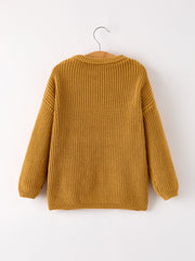 Fall Thanksgiving Brown Girls Pullover Sweater