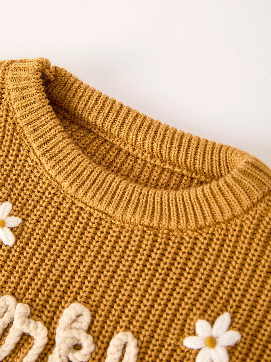 Fall Thanksgiving Brown Girls Pullover Sweater