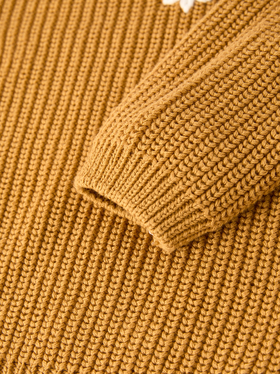 Fall Thanksgiving Brown Girls Pullover Sweater