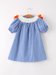 Fall Thanksgiving & Halloween Truck Smock Embroidery Baby Girl Dress