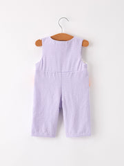 Fall Halloween Purple Balloon Pumpkin Cat Smock Embroidery Baby Boy Romper