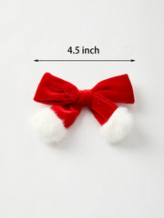 (Pre-Order) Winter Christmas Fur Ball Bow Hair Clip