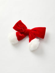 (Pre-Order) Winter Christmas Fur Ball Bow Hair Clip