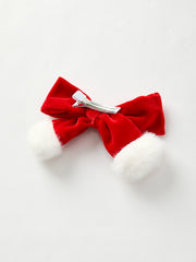 (Pre-Order) Winter Christmas Fur Ball Bow Hair Clip
