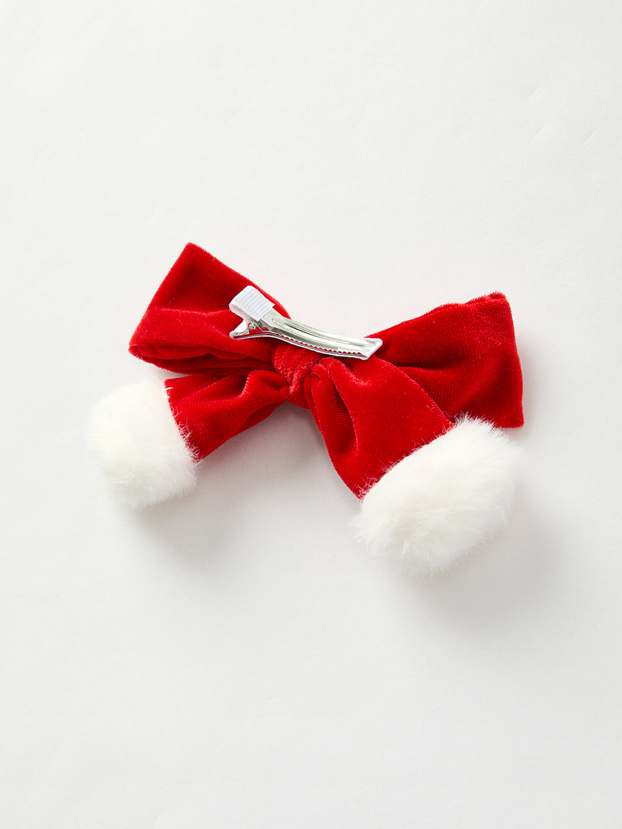 (Pre-Order) Winter Christmas Fur Ball Bow Hair Clip