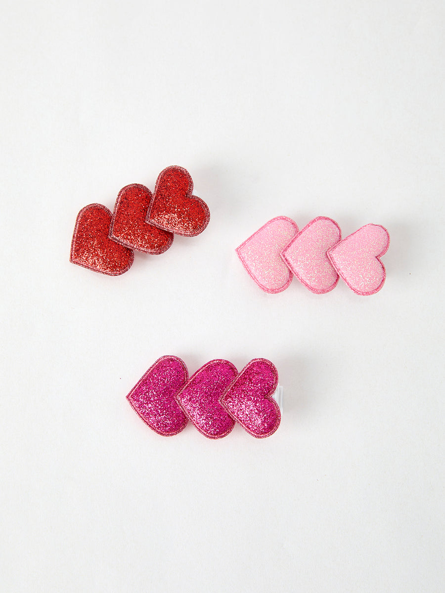 Winter Christmas Heart Girls Hairpin 2 Inch