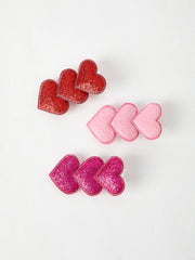 Winter Christmas Heart Girls Hairpin 2 Inch