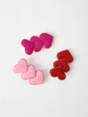 Winter Christmas Heart Girls Hairpin 2 Inch