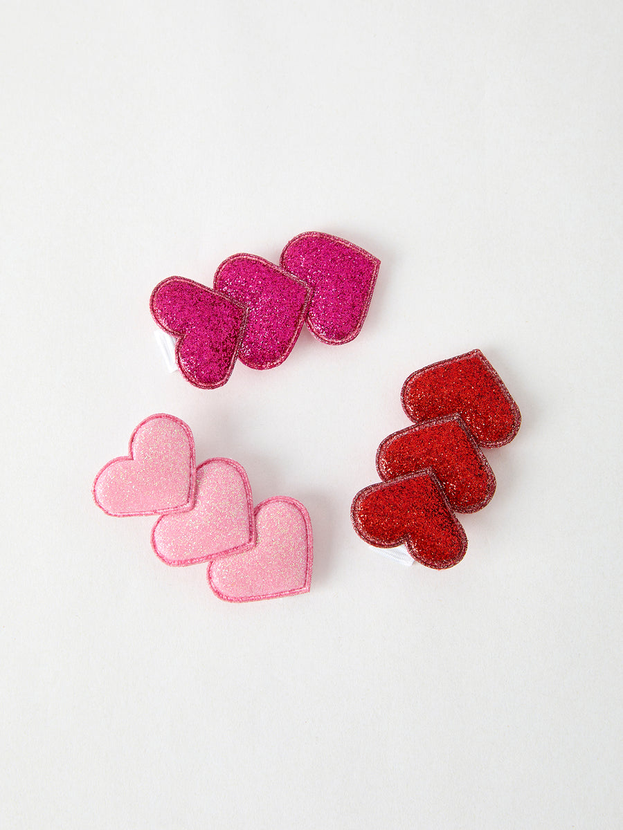 Winter Christmas Heart Girls Hairpin 2 Inch