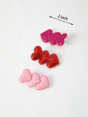 Winter Christmas Heart Girls Hairpin 2 Inch