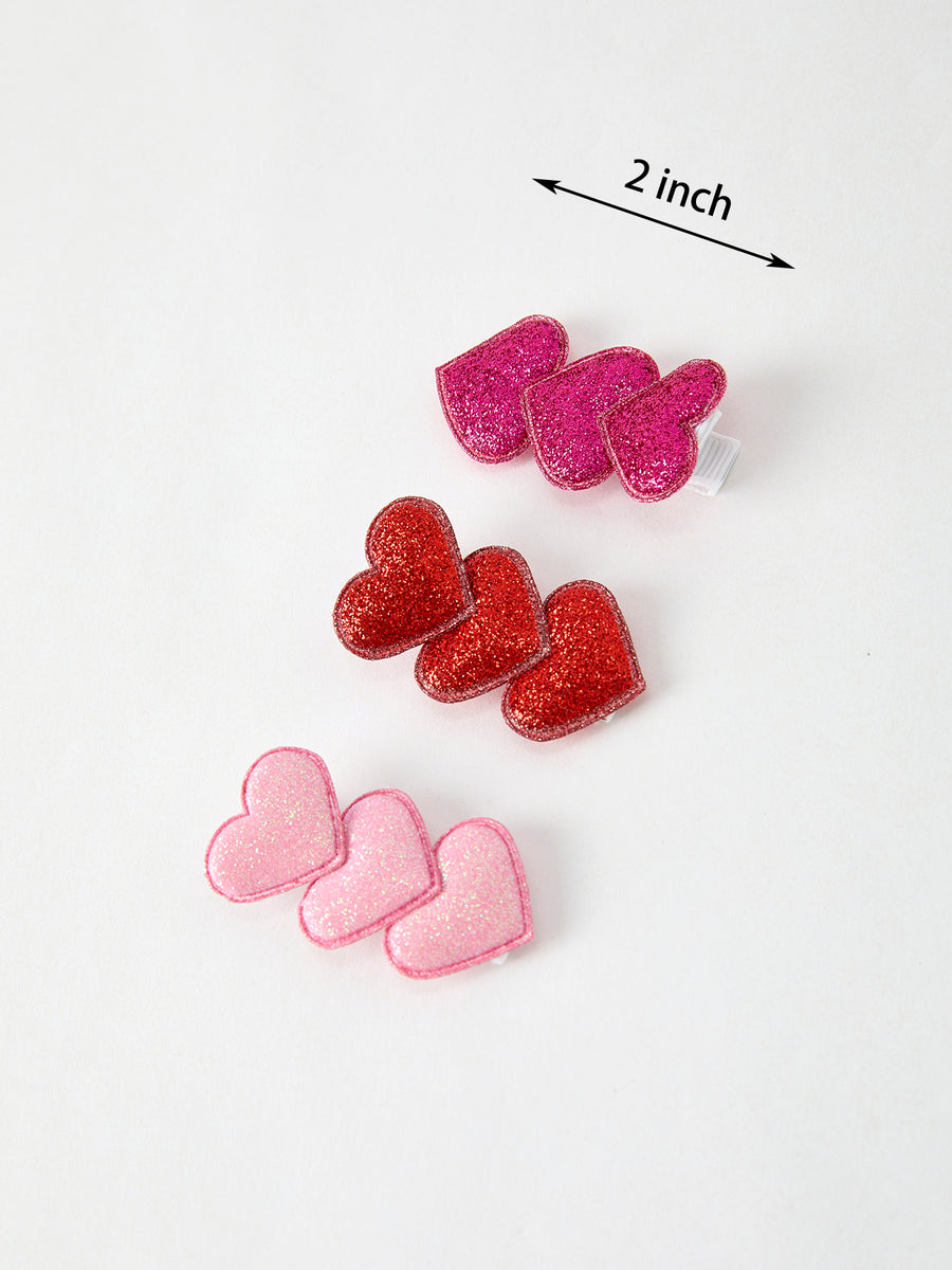 Winter Christmas Heart Girls Hairpin 2 Inch