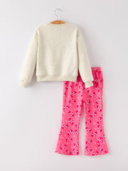 Winter Christmas "Little Sugar Plum" Embroidered Lollipop Chenille Patches Girls Set