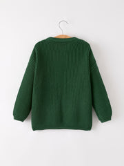 Winter Christmas Green Jelly Girls Pullover Sweater