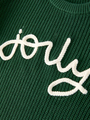 Winter Christmas Green Jelly Girls Pullover Sweater