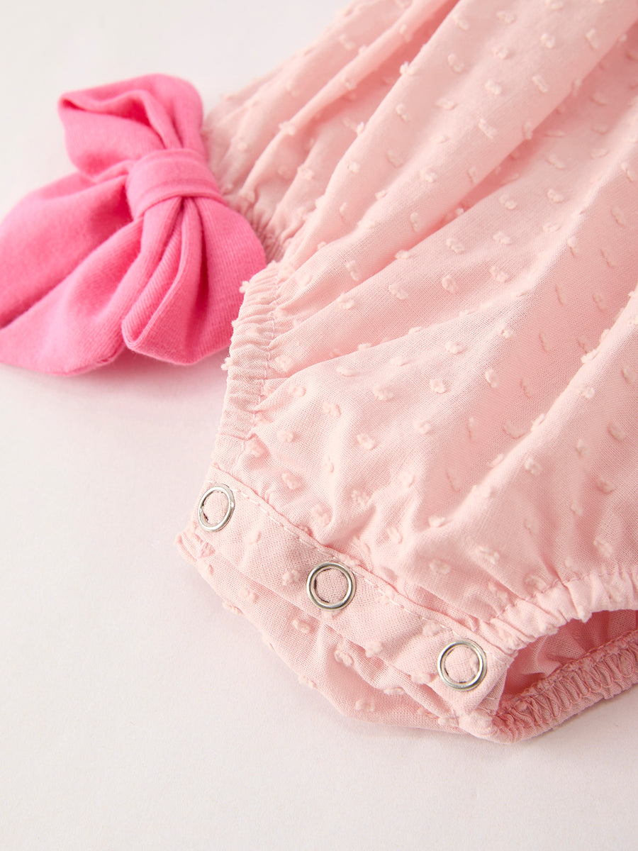 PREORDER Autumn Halloween Light Pink Ghost Embroidery Smock Floral Girls Romper