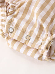 PREORDER Fall Thanksgiving Lapel Plaid Chick Embroidery Smocking Bow Baby Girls Romper