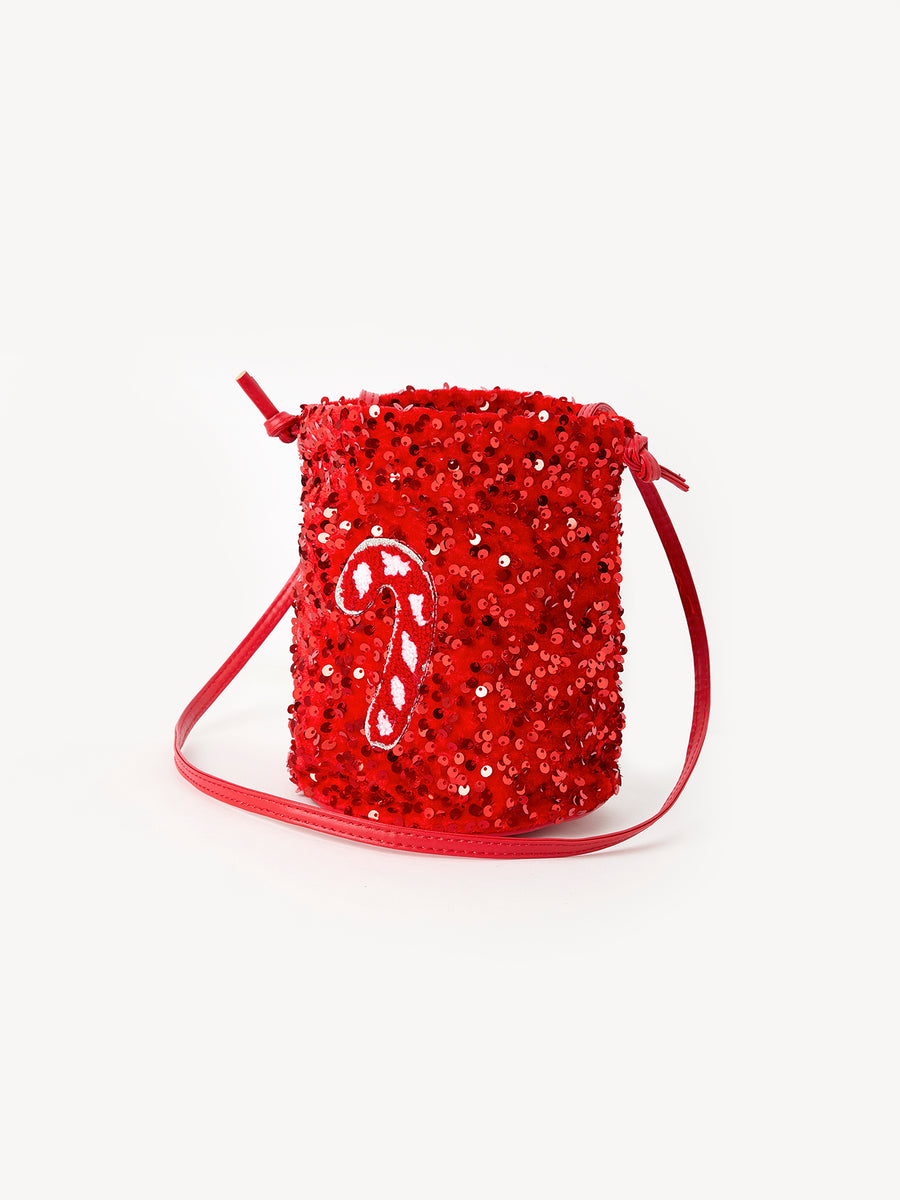 Christmas Red Sequined Girls Bag