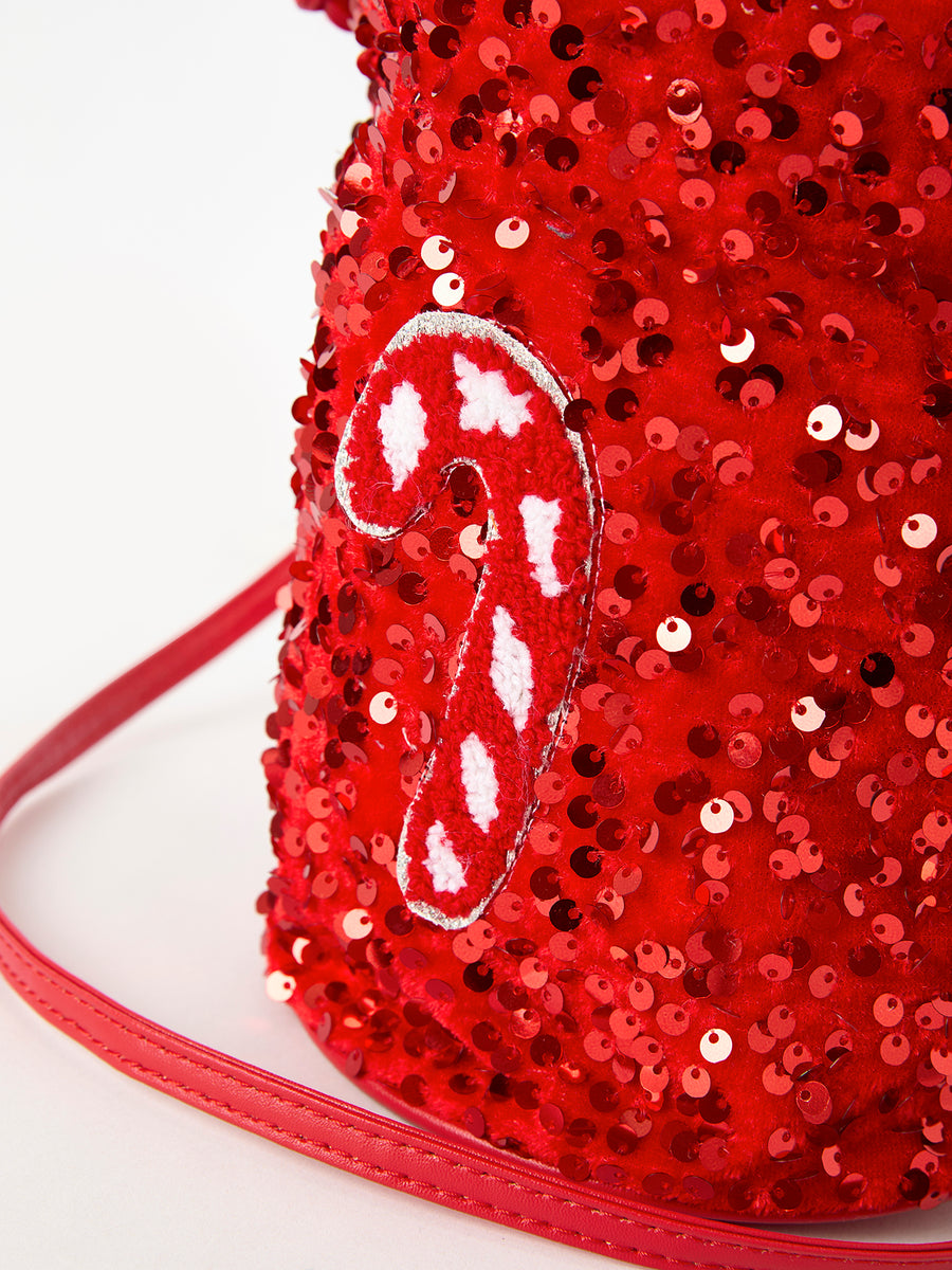 Christmas Red Sequined Girls Bag