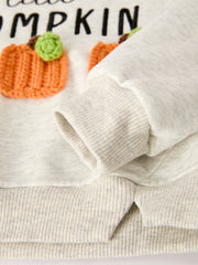 Fall Thanksgiving/Halloween "Little PUMPKIN" Embroidered Pumpkin Chenille Patches Girls Set