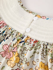 PREORDER Fall  Embroidery Smocking Bow Floral Leaf Baby Girls Dress