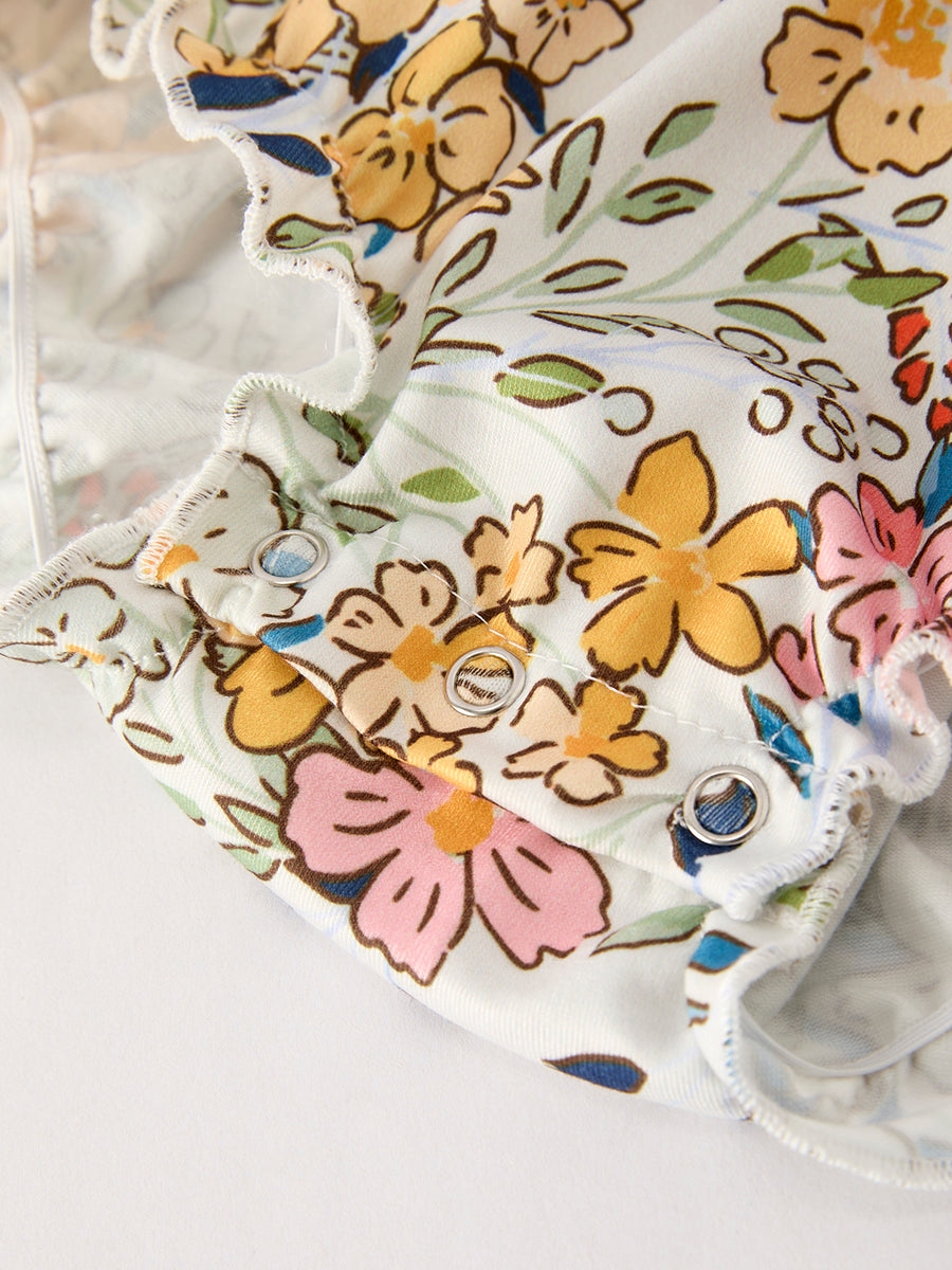 PREORDER Fall  Embroidery Smocking Bow Floral Leaf Baby Girls Romper