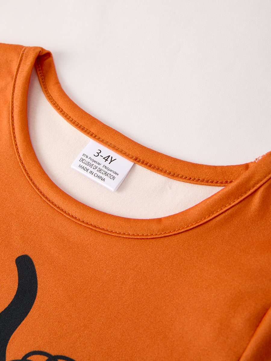 Fall Thanksgiving/Halloween  Leopard Short sleeve O-neck T-shirt