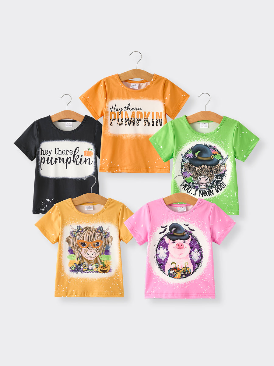 Fall Thanksgiving  5 pieces Short sleeve O-neck T-shirt