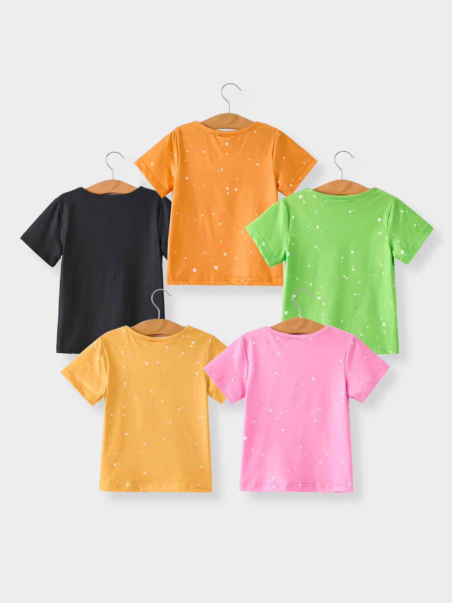 Fall Thanksgiving  5 pieces Short sleeve O-neck T-shirt