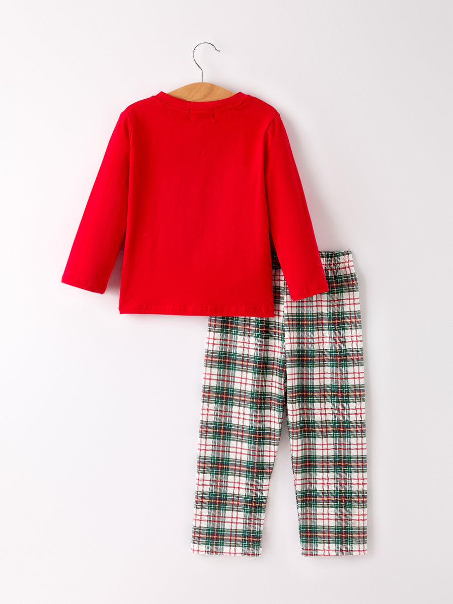 PREORDER Christmas Plaid Smocking Embroidered Boys Set
