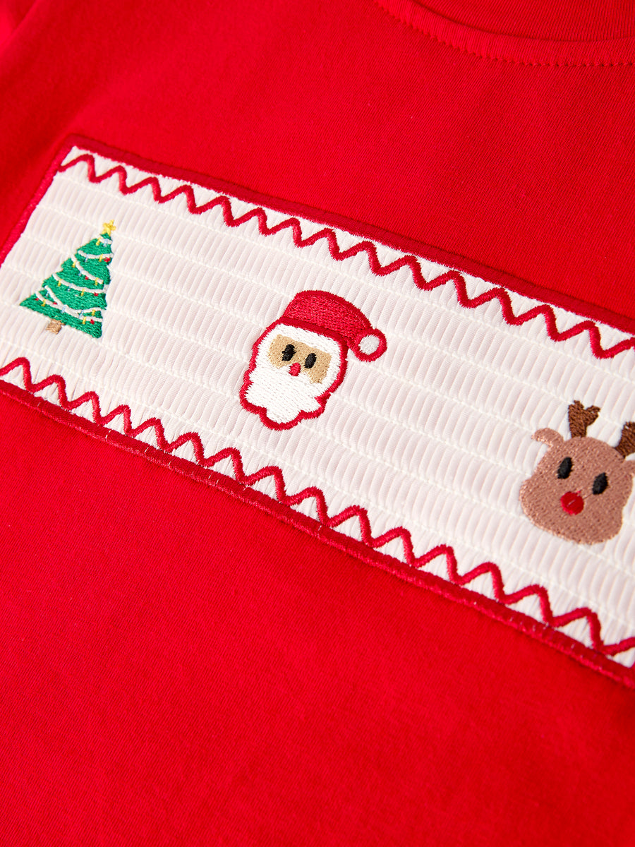PREORDER Christmas Plaid Smocking Embroidered Boys Set