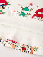 Winter Christmas Character Party Print Girls Dress