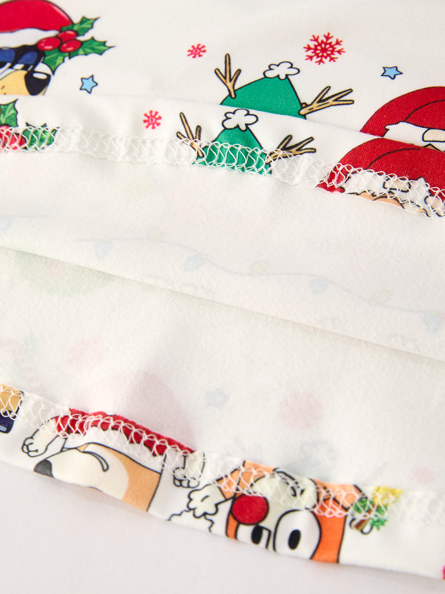 Winter Christmas Character Party Print Girls Dress