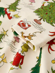 Winter Christmas Tree Character Print  Green Girls Dress