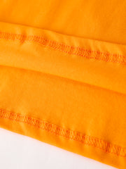 Fall Halloween Orange Embroidery Smocking Boys Set
