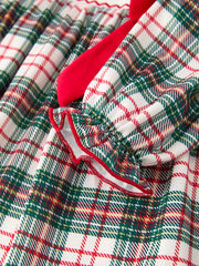 PREORDER Christmas Embroidery Smocking Bow Plaid Girls Dress