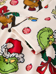 Winter Christmas Character Colorful Print  Girls Dress