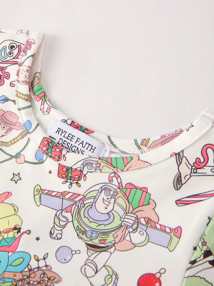 Winter Christmas Nutcracker Print Girls Dress