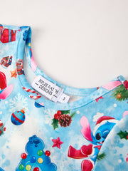 Winter Christmas Character Gift Print Girls Dress
