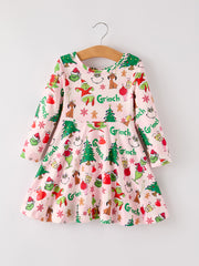 PREORDER Winter Christmas Character Print Girls Dress