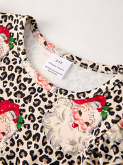 Christmas Santa Character Stripe Print Dress Set (3 Pieces)