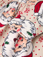 Christmas Santa Character Stripe Print Dress Set (3 Pieces)