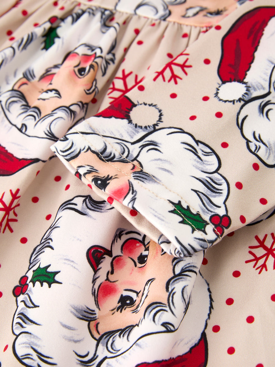 Christmas Santa Character Stripe Print Dress Set (3 Pieces)