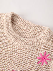 Girls Christmas Snowflake Winter Pullover Sweater