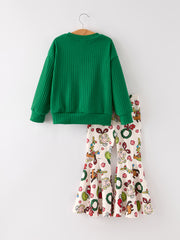 Christmas Character Ho Ho Ho Top & Bell Bottom Pants Set