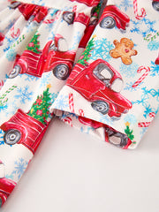 Winter Christmas Print Holiday Casual Girls Dress