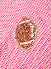 Winter Christmas Pink Football Girls Pullover Sweater